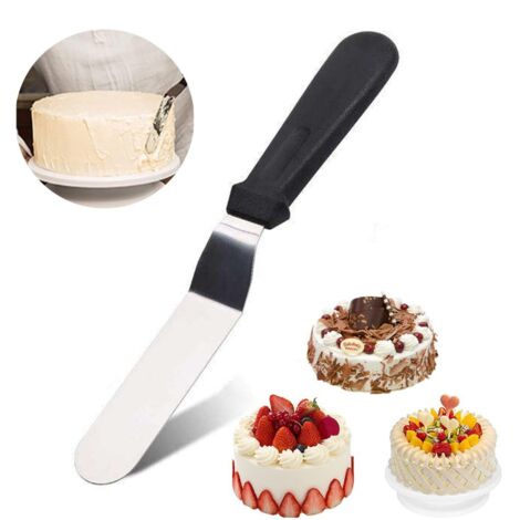 Spatule à gâteau coudée de 20 cm, spatule à gâteau coudée professionnelle, palette coudée, petits accessoires de pâtisserie pour gâteaux maison, étalage de crème au beurre, cuisson de gâteaux (1/5)