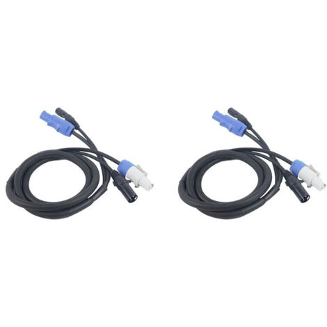 2X cable DMX Powercon combinaison prise Powercon et ligne signal DMX XLR pour transit signal connexion alimentation lumineuse (B) (1/5)