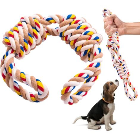 Laisse pour chien de 40 cm de long, jouet durable et résistant aux mâchouillages, aide à nettoyer les dents, convient aux chiens de petite et moyenne taille. (1/4)
