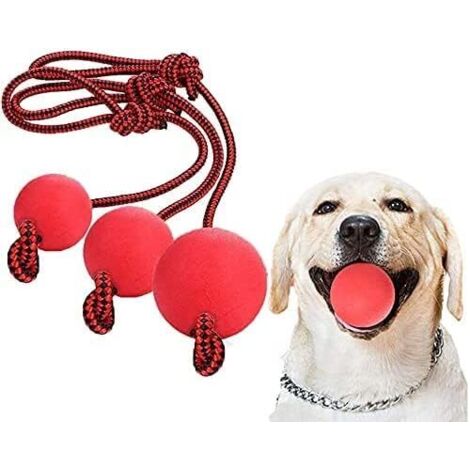 Ensemble de trois jouets pour animaux de compagnie, jouets pour chiens avec balle en caoutchouc et corde, jouets à mâcher pour l'entraînement des chats. (1/3)