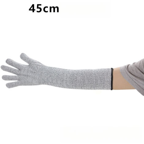 3 paires manchettes de protection bras travail sécurité anti-griffes animal protège-bras, gris, 45cm (1/5)