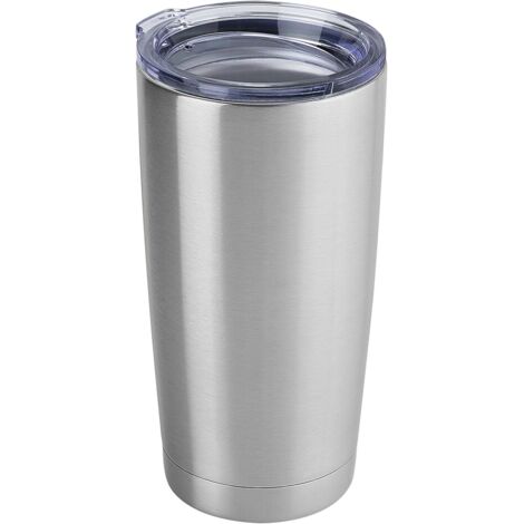 Gobelet acier inoxydable 20oz avec couvercle isotherme voyage café bière chaud froid portable voiture, argent (1/5)