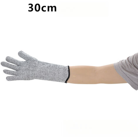 3 paires manchettes de protection bras travail sécurité anti-griffes animal protège-bras, gris, 30cm (1/5)