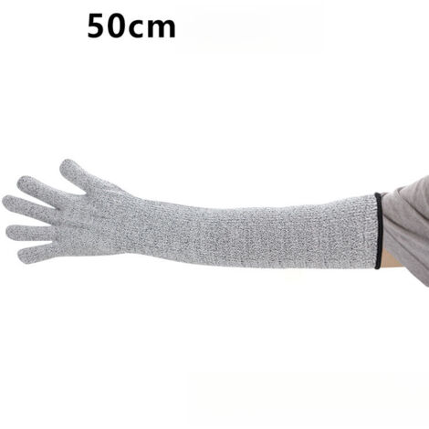 3 paires manchettes de protection bras travail sécurité anti-griffes animal protège-bras, gris, 50cm (1/5)