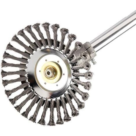 Tête débroussailleuse fil acier désherbage universel brosse coupe 20cm (8") jardin accessoire (1/5)