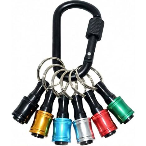 6 pièces porte-embouts mousqueton coloré adaptateur embouts hexagonaux de rangement (1/5)