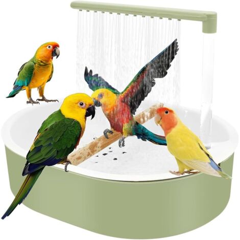 Douche pour perroquets, fontaine à eau automatique avec robinet, pompe silencieuse et chargement USB, accessoires pour cages de cacatoès, articles pour perruches ondulées (1/5)