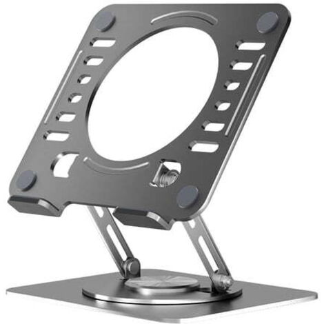 Support rotatif pour ordinateur portable de bureau – Rehausseur réglable pour ordinateur portable, rotation à 360°, avec panneau de dissipation de chaleur en métal ventilé, support pliable portable (n (1/3)