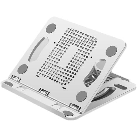 Support réglable pour ordinateur portable, en métal, pliable et portable, avec système de dissipation de la chaleur, compatible avec les ordinateurs de bureau et portables - blanc (1/4)