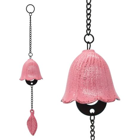 Petit carillon éolien suspendu en fonte pour l'extérieur, décoration de jardin ou d'intérieur (rose) (1/3)