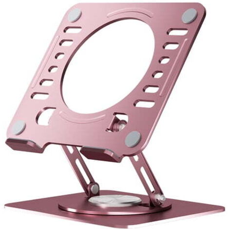 Support rotatif pour ordinateur portable de bureau – Rehausseur réglable pour ordinateur portable, rotation à 360°, avec panneau de dissipation de chaleur en métal ventilé, support pliable portable (r (1/3)