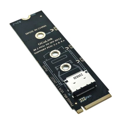 Adaptateur M.2 NVMe PCIe vers station d'accueil femelle Oculink SFF-8612 (1/5)