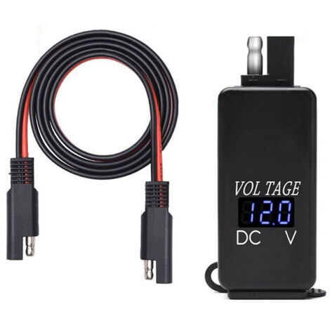 Adaptateur SAE Vers USB avec VoltmèTre Prise de DéConnexion Rapide de Moto avec Double Chargeur USB éTanche pour TéLéPhone Intelligent (1/4)