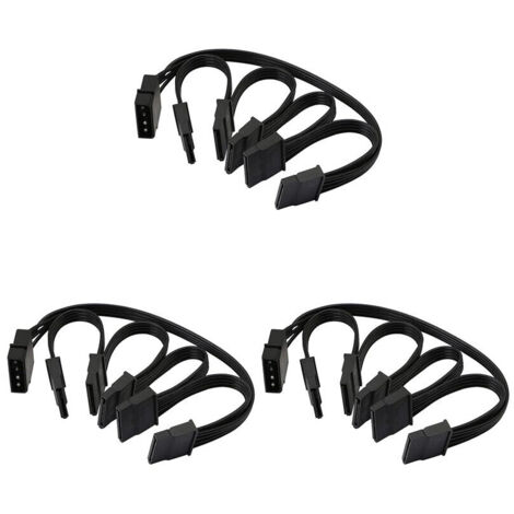 3X 4 Broches IDE 1 à 5 15 Broches Cable RéPartiteur D'Alimentation de Disque Dur pour Bricolage Disque Dur PC Sever 18AWG Puissance (1/2)