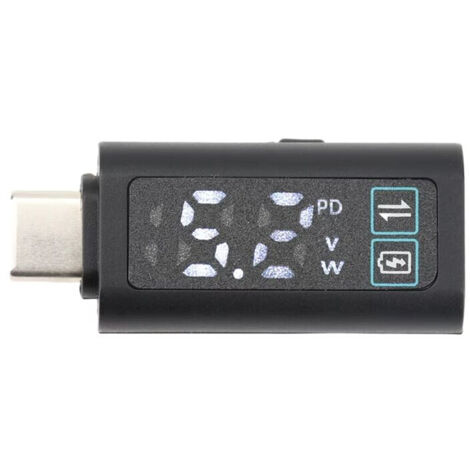 Voltmètre Numérique de Type C, 5-24 V, Affichage HD, Adaptateur de Charge Rapide PD100 W, Testeur de Puissance, Mots Blancs. (1/2)