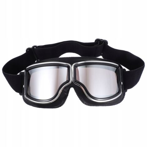 Une paire de lunettes de moto noires, résistantes à l'usure. (1/4)