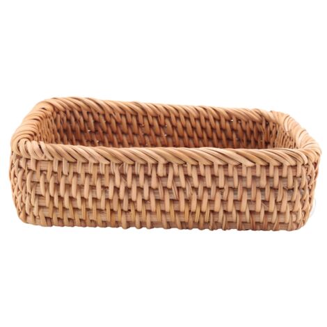 Panier rectangulaire en rotin tressé à la main - Ustensiles de cuisine et de maison - Petit (1/4)