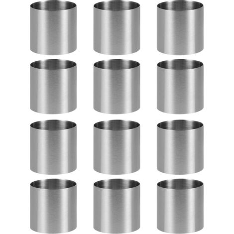 Ce lot de 12 cercles à gâteaux est en acier inoxydable et mesure 6 cm de diamètre. Il convient aux réunions de famille, aux fêtes d'anniversaire et autres occasions.