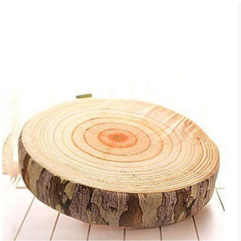 Coussins décoratifs en copeaux de bois, coussins d'assise ronds, motifs imprimés doux, coussins décoratifs en forme de ginkgo. (1/2)