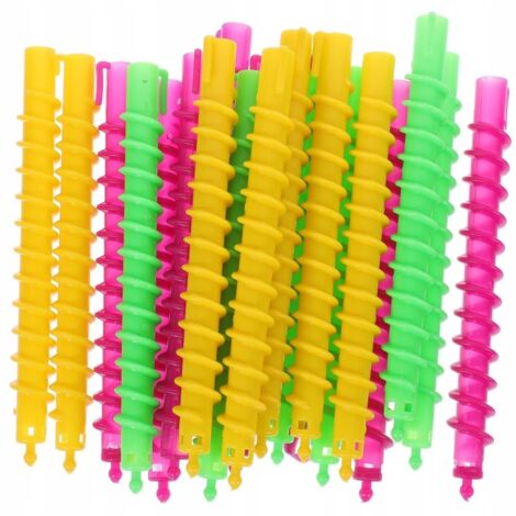 20 bigoudis permanents en spirale, bigoudis colorés (1/4)