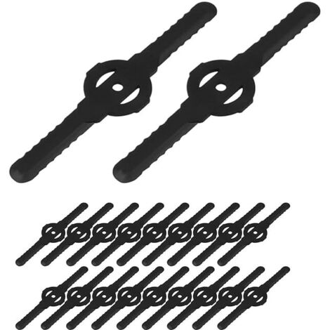 Jeu de 100 lames de coupe-bordures, compatibles avec les tondeuses et débroussailleuses sans fil, noires Lames de coupe-bordures électriques sans fil, lames en plastique (1/5)