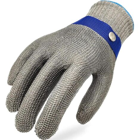 Gants de sécurité 2 pièces, résistants aux coupures, en fil d'acier, durables et antirouille, adaptés à la transformation de la viande et à la découpe des aliments - Taille L (1/5)