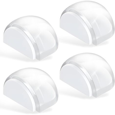 Ensemble de quatre butées de porte transparentes, butées de porte adhésives sans perçage, protègent les murs et les sols, conviennent aux bureaux, aux maisons et aux meubles, durables et silencieuses. (1/2)