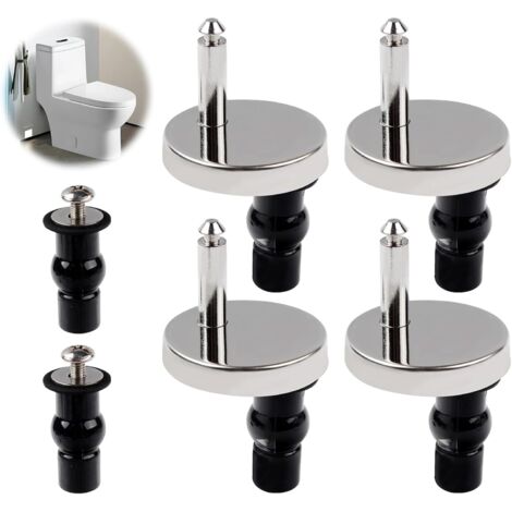 Ensemble de fixations à dégagement rapide pour siège de toilette en 4 pièces, pièces de rechange universelles pour charnières de siège de toilette, convient aux toilettes avec trous borgnes, comprend (1/5)