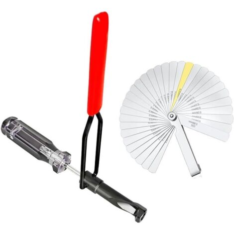 Kit d'outils de réglage du jeu aux soupapes de 10 mm, comprenant une jauge d'épaisseur en laiton de 32 mm, une poignée en métal, pour un positionnement précis de l'écrou de soupape, adapté aux modèles