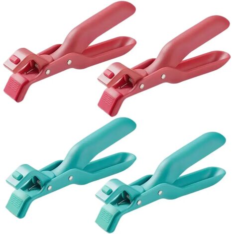 Ces 4 pinces multifonctionnelles en silicone résistant à la chaleur sont idéales pour la cuisine, vous permettant de tenir des casseroles, poêles, plateaux et bols chauds. (1/3)