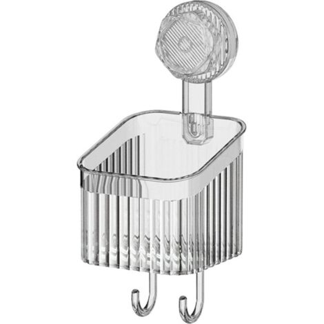 Étagère de rangement à ventouses pour salle de bain et cuisine, grande capacité, forte capacité de charge, installation facile, étagère de douche suspendue (1/3)