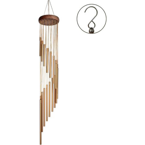Carillon éolien d'extérieur, carillon commémoratif en tube d'aluminium, 36 pouces, avec crochets en S, convient à la décoration de jardin. (1/4)