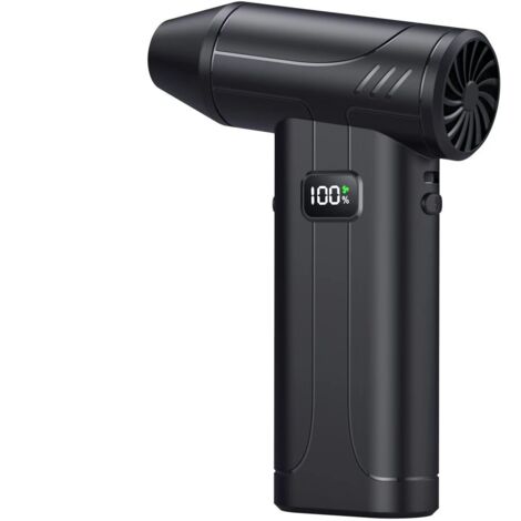 Ventilateur portatif haute puissance, ventilateur de camping portable, outil anti-poussière/neige/barbecue, lampe de secours, ventilateur portable compact, noir. (1/5)