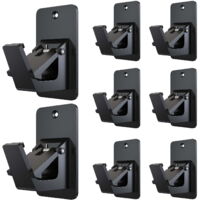 8-pack curtain rod brackets - Heavy-duty curtain rod brackets with a 30 lb load capacity, suitable for bathrooms, bedrooms, and kitchens universal, non-damaging curtain rod hooks - black.