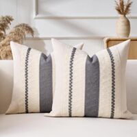 Bohemian Style Pillowcase - Decorative Modern Style - Two-Piece Set - Gray - 100% Cotton - 40 x 40 cm