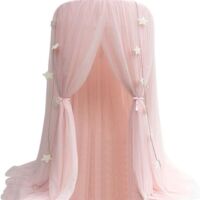 Children's hanging tent with canopy bed, dome-shaped mosquito net and play tent (pink)