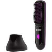 Comb - Hair Straightener - Cordless Hair Straightener - Cordless Comb - With Ion Base - Fast Heating - Portable Travel Design - Rechargeable Comb - For Styling - Curling - Black