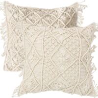 2-piece handmade knitted pillowcase set, 45 x 45 cm, 100% handmade, bohemian style decorative pillowcase, customizable decorative pillows available, suitable for sofas, lumbar pillows, bed pillows, be