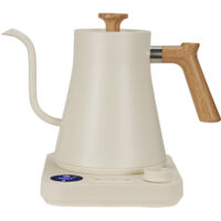 Stainless steel gooseneck electric kettle, precise temperature control, ultra-quiet operation, automatic power-off, suitable for coffee and tea, adjustable temperature - white.