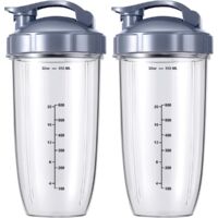 2 Replacement Blender Accessories - Includes 2 Portable Flip Lids - Replacement Blender Cup - Blender Accessories - Compatible with NutriBullet 600W/900W Blenders