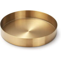 Round gold tray, stainless steel jewelry, cosmetics, candle holder decorative tray (20 cm)