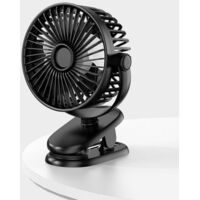 Fan - USB Fan - Mini Fan - Desktop Fan - With Clip - Three Adjustable Wind Speeds - Adjustable Angle - Portable Cooling Fan - Suitable for Offices, Schools, and Student Dormitories - Black