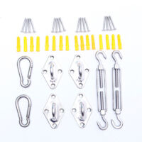 Sunshade Sail Fixing Kit - Stainless Steel - 32-Piece Set - Durable - Adjustable - Easy to Use