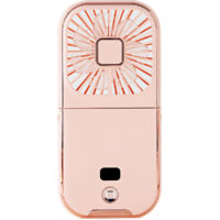 Desktop fan, rechargeable mini fan, portable fan, ultra-thin and foldable, with phone stand, 3000mAh capacity, pink.