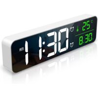 Alarm Clock - Digital Alarm Clock - Digital LED Wall Clock - 26.5 cm Screen - Digital Wall Clock - Date/Temperature Display - Comes with 1.2 m USB Data Cable