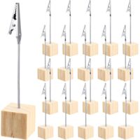 Photo Clips - 40-pack - Memo Clips - Stands - Photo Clips with Clips - Memo Clips - Notebooks - Wooden Card Clips - Table Card Clips - Name Tags - Suitable for Offices, Weddings, Parties, Home Decor