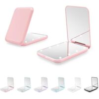 Lighted Makeup Mirror - Makeup Mirror - Portable Makeup Mirror - 1x/2x Magnification LED Pocket Makeup Mirror - Built-in Battery - Mini Makeup Mirror, Easy to Carry, Suitable for Handbags, Pockets, Tr