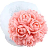 Rose ball candle mold - Flower ball candle silicone mold - Rose resin candle mold - Home decoration - Candle making mold - Scented candle plaster resin clay crafts