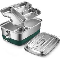 Adult Lunch Box - Children's Lunch Box - Stainless Steel Lunch Box - High-Quality Stainless Steel Lunch Box - 2000ml, Leak-proof - Three-Compartment Lunch Box, Metal Material - Eco-friendly and BPA-fr