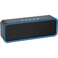 Portable Wireless Speaker - Bluetooth 5.0, 3D HiFi Bass - 1500mAh Battery, 12 Hours of Playback Time - Suitable for Home and Travel - Blue - 1 Unit